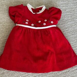Florence Eiseman baby velvet waist dress with flowers 
18 months